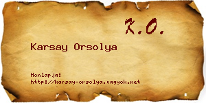 Karsay Orsolya névjegykártya