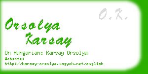 orsolya karsay business card